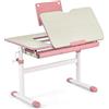 LIFEZEAL Scrivania Bambini 3-12 Anni, Scrivania per Cameretta, Banco Scuola, Tavolo da Studio, Ergonomico, Altezza Regolabile, Piano Inclinabile, con Cassetto, Leggio, Max 80 kg, 80x51,5x51-73cm, Rosa
