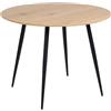 Beliani Tavolo da cucina moderno rotondo da pranzo con piano in MDF e gambe in acciaio in legno chiaro 100 cm