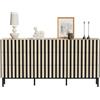 UEV Cassettiera 9 Cassetti 150 cm, Cassettiera Stretta, Ampio Spazio di Archiviazione, Mobile con Soffitto Spazioso, per Soggiorno, Camera da Letto, Gambe in Metallo, 150 x 34 x 72 cm, Avorio+Nero