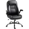 HOMCOM Sedia da ufficio ergonomica con braccioli pieghevoli, nero | Altezza regolabile, inclinazione, rotazione 360°, sedia ufficio, similpelle, braccioli, telelavoro camera letto
