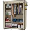 cecaro group Armadio Portatile in Tessuto, Cabina Guardaroba con 2 Ripiani e 3 Cassetti, Beige, per Soggiorno, Camera da Letto, Sala da Pranzo, Cucina, Bagno