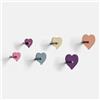 Giallobus - Appendiabiti da Parete - Heart Color 03 - Kit 6 pz - Vetro Acrilico - Kit 6 PCS. - Palette Colours 03 - Ganci attaccapanni e Accessori da Muro Decorativi