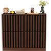 UEV Scarpiera Ingresso 4 Cassetti Strisce a Legno 102x24x86,5cm, Noce+Nero