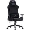 SENSE7 Poltrona da gioco Spellcaster Edizione Senshi XL, ergonomico, cuscini lombari regolabili, inclinazione regolabile, funzione di oscillazione, sedia da gioco in tessuto, 150kg, sedia PC nera