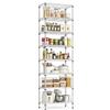 M MZG 8 Livelli Scaffale in Metallo, 908 kg di Capacità di Carico, Ripiani Regolabili in Altezza, Scaffale Robusto per Garage, Magazzino, Cantina e Ripostiglio, Cromato Plus, 35 × 60 × 201,8 cm