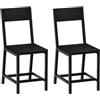 YOUDENOVA Sedie Da Pranzo Set di 2, Robusta Struttura In Metallo, Comode Sedie Da Cucina Con Schienale, Ideali Per Soggiorno, Sala Da Pranzo E Cucina, Venatura del Legno Nera, Portata Fino a 150 Kg