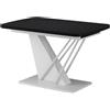 Vicco tavolo da pranzo allungabile Fenaro, Nero/Bianco, 120-160 x 80 cm | Allungabile, estendibile fino a 160 cm con prolunga integrata