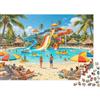 DAFUfbw Tropical Water Park Adult Jigsaws 1000 Piece Recycled Material Bright Summer Jigsaw Puzzles Puzzle Game Props Party Game Props Ottimo Gift Idea per Women 38x26cm/1000pcs