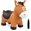 INPODAK Animale saltatore, animale che salta, cavallo saltato, animali gonfiabili per bambini, giocattolo da equitazione per bambini piccoli, giocattoli per bambini e bambine da 1 a 6 anni