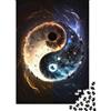 QHVMXCZB Simbolo Yin Yang Puzzle 1000 Pezzi Puzzle per Adulti Carta Arte Energia Cosmica Relax Famiglia Decorazione Casa Regalo Antistress 38x26cm/1000pcs