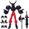 Starnearby Titan 13 Action Figure, Assemblaggio Completato 3D Stampato Skull Warrior T13 Robot mobile multi-snodato con articolazione completa, Lucky 13 Dummy 13 (rosso)