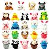 TYEQWT Set di 24 mini peluche con diversi motivi di animali, ciondolo per chiavi, zaino, borsa, piccolo giocattolo di peluche per compleanno