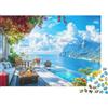 JXQHBVMG Vista Piscina di Lusso sul Mare 1000 Pezzi Puzzle Cartone Riciclato Unico Vista Piscina sul Mare Attività Famigliare Rilassante per Adulti e Ragazzi +14 38x26cm/1000pcs