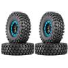 KEEDA Set di ruote e pneumatici Beadlock in plastica da 114 mm per RC Rock Crawler Car Axial SCX10 TRX4 RC4WD D90 TF2 (blu)