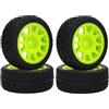 KEEDA Pneumatici in gomma 68mm e ruote in plastica RC pneumatici per 1/10 RC Sulla strada auto 1/16 RC Rally Auto HSP 94123 HPI Kyosho Tamiya (verde)
