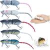 BeVistoso 5 Pezzi di Esca da Pesca per ratti Artificiali da 2, 36 Pollici per spigole d'Acqua Dolce d'Acqua salata, Esche da Pesca realistiche 3D con Gancio Triplo Esca Multi snodabile