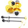 DONGLING Rilasci Rapidi per Bicicletta Spiedini for mozzo Ruota Bici Mozzo Mountain Bike 28/32/36 Fori Cassetta Freno a Disco Accessori for Biciclette in Lega di Alluminio(32h Yellow)