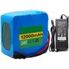 BGGNG 24V 12AH Batteria Al Litio Ad Alta Potenza Per Biciclette Elettriche 6S5P Pacchi Batteria Al Litio Impermeabili Per Sedie A Rotelle E Tosaerba Scheda Di Protezione Integrata 24V,XT90+DC