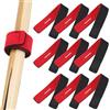Zerodeko 10 Pezzi Cintura Elastica per Canna da Pesca Design Adesivo in Neoprene e Tessuto Rosso, Fascette Resistenti per Accessori in Mare e Carpfishing