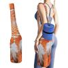 Hiseng Borsa per Tappetino da Yoga,Stampa Piuma | Aperta Tote Bag in Tela Leggera, Custodia Pieghevole con Tasca Posteriore Invisibile per Fitness, Viaggi, Yoga all'Aperto