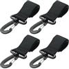 SHOWERORO Fibbia di Fissaggio in Nylon ABS 4 Pezzi per Pagaia Kayak Neri | Regolabile e Facile da Installare, per Paddle Board e Kayak, Uso su Ponte Nave e Barche