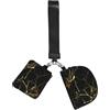 ERCgad Nero E Oro Sfondo Stampa Cinturino Da Polso Borsa Sport All'aperto Unisex Fitness Accessorio Corsa Viaggio Regalo