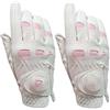 Zpengtai Guanti Golf 2 pezzi guanti da golf in pelle donna mano sinistra destra rosa adatti for ragazze golfiste