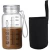 Ameble Bottiglia per Il Latte in Vetro con Coperchio, a Tenuta stagna, Trasparente da 300 ml