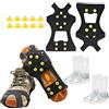 Generic 1 paio di tacchetti antiscivolo per scarpe + 2 paia di copriscarpe impermeabili, ramponi con punte di ricambio, tacchetti per scarpe invernali, adatti per escursioni, passeggiate quotidiane