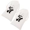 VILLFUL Ballet shoe bags, 2 pezzi, borsa porta scarpette da danza in tessuto bianco, facile apertura, per ragazze, per viaggio e ballo