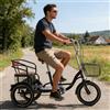 Generic Triciclo cargo a 3 ruote per adulti, robusto, con telaio in acciaio ad alto tenore di carbonio da 16 pollici a pedale singolo e cestino posteriore, ideale per anziani, donne e uomini.