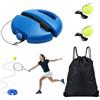 Quorumsg Set Tennis Trainer, Allenatore di Tennis con 2 Palline Elastiche con Corda, Set Allenatore-Tennis con 1 Borsa Portaoggetti Nera per Zaino, per Giocare e Allenarsi all'aperto, in Giardino