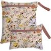 SUPERDANT Set di 2 borse impermeabili e riutilizzabili in poliestere per piscina, yoga, palestra, doppia tasca, leggera, per riporre pannolini, piante colorate e fiori colorati