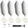 Generic Parabordi per Barca 50x14 cm, Set da 4 con Cime, Pompa e Aghi, Bianco | Set di 4 parabordi gonfiabili, ciascuno 50x14 cm, con 4 cime (10mm x 2m), 4 aghi e pompa. Per barche 3-6m.
