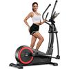 UMAY Crosstrainer per casa, ellittica magnetica 3 in 1, ultra silenziosa, con 16 livelli di resistenza, lunghezza del passo di 40 cm, maniglie per la frequenza cardiaca, monitor LCD, portata 159 kg