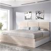 Dmora - Letto matrimoniale Fadner, Sommier per camera da letto, Giroletto per stanza, Struttura porta materasso, 166x205 h96 cm, Bianco e Rovere