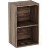 Vida Designs Oxford 2 Ripiano Cubo Libreria, Moderno Space-Saving Mobile contenitore for Soggiorno, Camera da letto or Ufficio, Autoportante Esposizione Shelf, H54xW32xD24cm (Noce)