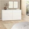 Dmora - Cassettiera Isabel, Settimino Multiuso, Comò Camera da Letto, Mobile con cassetti, 153x50 h84 cm, Bianco