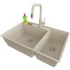 PRIMAGRAN Lavandino da Cucina Tutto Beige - Parigi Chef, 78x53cm