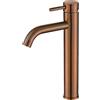 VALAZ Rubinetto Bagno Lavabo Alto Rosa | Miscelatore Lavabo Bagno Acqua Fredda e Calda, Risparmio Acqua | Installazione Facile | Ottone, Inossidabile, Elegante, Rotondo, Serie Jabalón