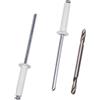 SKIR'CO 100 rivetti ciechi verniciati, 3,2 x 16 mm, in alluminio, DIN 7337, mandrino in acciaio, rivetti pop, punta da trapano inclusa (bianco puro RAL 9010)
