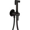 VALAZ Rubinetto Bidet da Incasso Nero Opaco Doccetta WC Serie Guadiana | Rubinetto per bidet da incasso a parete con doccetta igienica WC, ottone e acciaio inox, risparmio idrico, nero opaco