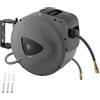 tectake® Tubo ad Aria Compressa con Avvolgitubo, Riavvolgimento Automatico, Supporto a Muro Removibile, Raccordo Attacco Rapido ¼ di Pollice, Pressione Massima 12 Bar, Accessori Garage - 20 m