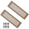 PATIKIL 2 Pezzi 10 X 3 Inch Copertura Per Presa D'aria Per Porta Marrone | Griglia Di Ventilazione In Alluminio Resistente, Con Viti Di Montaggio, Per Ante Di Armadio E Guardaroba
