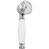 Wuyangcun Soffione doccia a mano in ottone con design a telefono stile vintage per bagno bianco-argento elegante risparmio idrico ad alta pressione