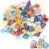 LITZEE Piastrelle a Mosaico di Cristallo Colorato da 400g, Piccole Piastrelle a Mosaico per Fai Da Te, Pietre Colorate per Bagno, Cucina, Decorazione per la Casa, Progetti Artistici Fai Da Te (400g)