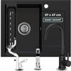 empiria SINK QUALITY SINK QUALITY Lavello in granito nero con rubinetto 58 x 47 - Lavello con sifone e impregnante - Lavello da cucina nero con scolapiatti per mobile da 50 pezzi