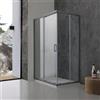 Kiamami Valentina - Box doccia 80x120x190 cm scorrevole vetro temperato trasparente profili gun metal ante sgancio rapido chiusura magnetica City