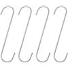 sourcing map 4 ganci lunghi a S da 20,3 cm, in metallo extra lungo, a forma di S, in acciaio al manganese, per riporre oggetti per cucina, giardino, bagno, garage, armadio, argento