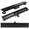 Rea - Scarico Lineare Neox Black Matt 50 Canalina Per Doccia In Acciaio Inox Sifone Scarico A Pavimento Per Bagno Doccia (Nero Opaco)